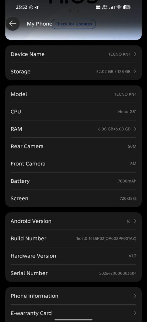 TECNO Spark 50 KN4
